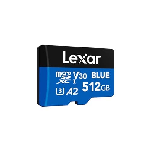 Image of Lexar Blue Micro SD Card 512GB, up to 160MB/s Read, microSDXC UHS-I Card, Class 10, U3, V30, A2, Full-HD & 4K Video, High-Speed Memory Card for Smartphones/Tablets/Action Cameras