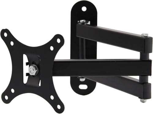 Image of BREEZENEST Small TV Wall Bracket for 10-27 Inch Screens Low Profile Articulating Arm Monitor Wall Bracket VESA 75/100, 180° Swivel, 15° Tilt, Max Extend 47cm Holds up to 12kg for LCD/LED TVs