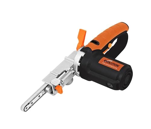 Image of Evolution Power Tools Precision File Sander Electric Thin Belt Sander Power File, Multipurpose Filing, Sanding, Grinding, Includes 3 Sanding Belts Mixed Grit, Dust Bag, 2 Year Warranty, 230v
