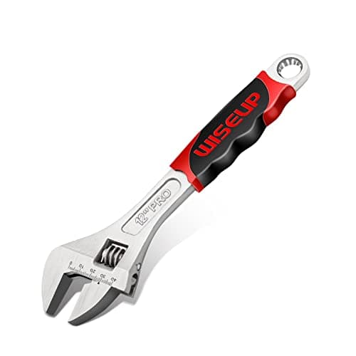Image of WISEUP 2 in 1 Adjustable Spanner, Cr-V Wide Mouth Wrench, Adjustable Wrench with Anti-Slip Handle, 12 inches (300 mm) Hand Tools