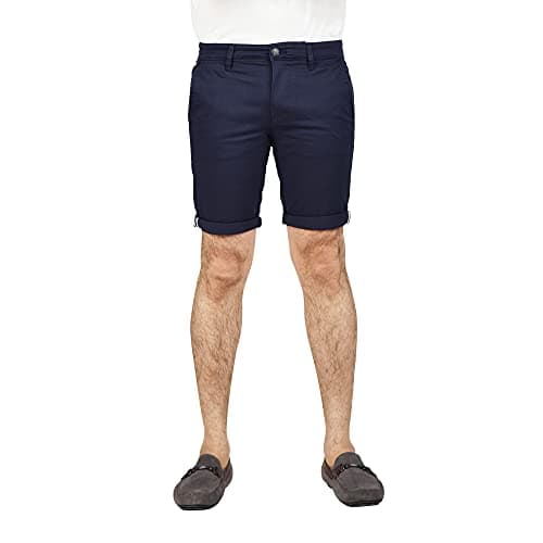 Image of Soroor Slim Fit Chino Mens Shorts, Stylish Men's Shorts with Premium Stretch Cotton, Breathable and Versatile Smart Casual Men Chino | Navy - 36W