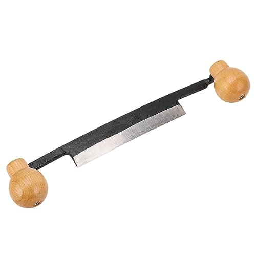 Image of Drawknife, Straight Spoon Carvingknife with Double Wooden Handle Tungsten Steel Blade Hand Tool for Woodworking, Detailing, Spoon Carving