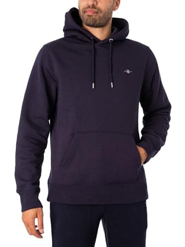 Image of GANT Men's Reg Shield Hoodie, Evening Blue, XS