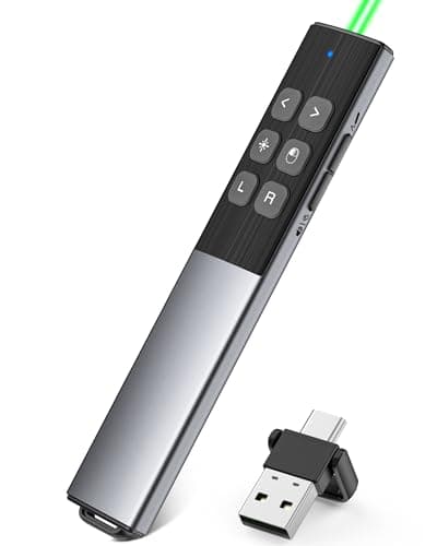 Image of Coogamefly USB C Mouse Presenter, 2 in 1 USB and Type-C Receiver Presenter with Hyperlink/Volume Control/Full Screen/Black Picture, 2.4G Wireless Powerpoint Remote Control for Windows/Linux/Android