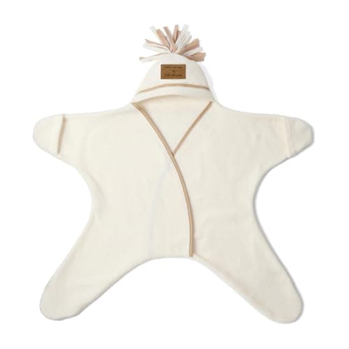 Image of Clair de Lune Star Fleece Baby Wrap Blanket 12-18 Months (Cream)