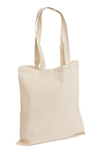 Image of D&H CLOTHING UK Pack of 3 Premium Plain Natural Cotton Shopping Tote Bags Eco Friendly Shoppers Ideal For Printing And Decorating