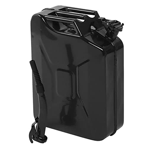 Image of Karl home 20 L Metal Gas Can Fuel Tank Can Petrol Diesel Storage Can Portable with Flexible Spout, for Automobile Vehicle Off Road Emergency Supply, Black