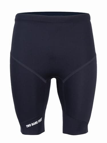 Image of Two Bare Feet Men’s 5/3mm Buoyancy Shorts with Taped Seams – Neoprene Swim Training Shorts for Open Water Swimming & Triathlon – Floating Wetsuit Shorts (Black, M)