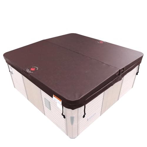 Image of Canadian Spa Co. Hot Tub cover square, insulating cover for hot tub, cover for spa waterproof and UV-resistant (Brown, 228 x 228 cm)