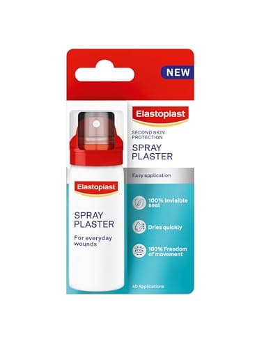 Image of Elastoplast Spray Plaster for Wounds (40ml), Quick-Drying and Easy to Apply on Everyday Abrasions, Flexible and Invisible Wound Dressing, Water-Resistant Protection, Up to 40 Applications
