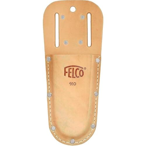 Image of Felco Leather Holster Model 910 Genuine Leather Heavy Duty Stitching for all Felco Secateurs Belt Loop & Pocket Clip Garden Tools Plants Gardening Horticulture Vineyard Bonsai topiary Olive Grove