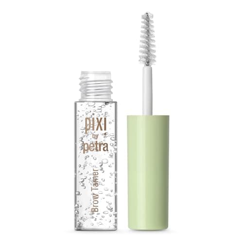 Image of Pixi Beauty Brow Tamer Clear Eyebrow Gel, Long-Wearing Translucent Brow Setting Gel with Aloe Vera and Panthenol, Shapes Defines and Holds Brows, Non-Crunchy Flexible Hold, 4.5 ml / 0.15 fl oz