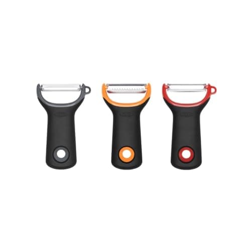 Image of OXO Good Grips 3-Piece Assorted Prep Peeler Set – Includes Straight, Serrated & Julienne Peelers – Y-Shaped Design – Sharp Stainless Steel Blades – Non-Slip Handle – Dishwasher Safe