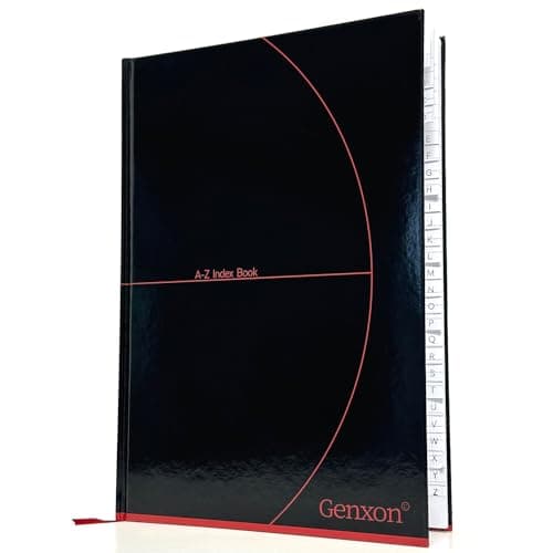 Image of genXon A4 Hard Cover A-Z Index Notebook Ruled Book 192 Pages Phone Address Book Notes Organiser Tabbed