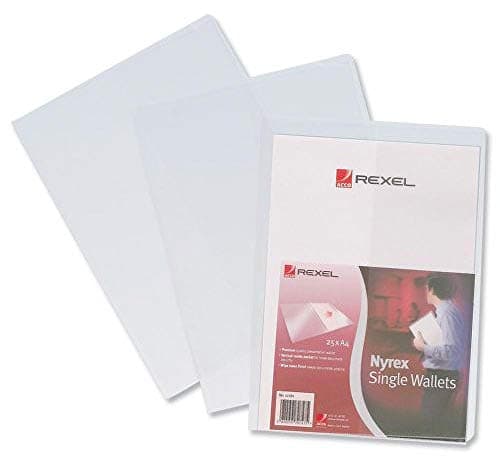 Image of Rexel Nyrex Single Wallet with Vertical Inside Pocket A4 Clear Ref 12181 [Pack of 25]