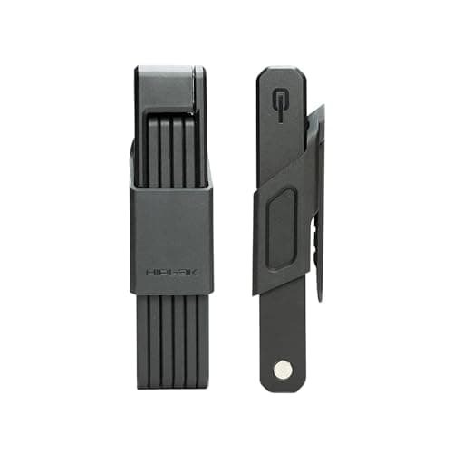 Image of Hiplok Switch Folding Bike Lock - Black. Lightweight Bicycle Lock. 85cm Locking Length, 5mm Thick Bar. Folds to 19cm x 4.2cm (L x W). 3 x Keys Inc