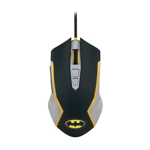Image of FRTEC - Batman Gaming Mouse, Yellow LED Lighting, Adjustable dpi, Wired, Official DC Collection, Fast and Precise Movement, Configurable Side Buttons
