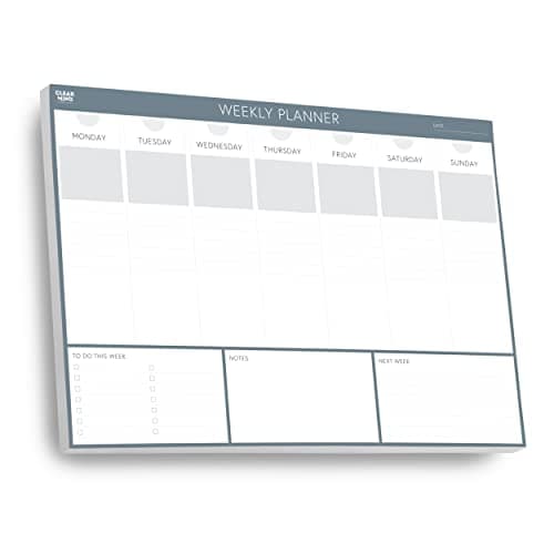 Image of Weekly Planner Desk Pad by Clear Mind Concepts® - 52 Undated A4 Tear-Off Sheets - 120gsm Quality Paper - Boost Your Productivity & Organisation