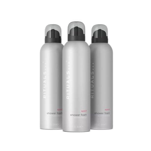 Image of RITUALS Shower Foam Sport - Value Pack - Shower Gel with Activated Charcoal - Post-Workout Cleansing Foaming Shower Gel - Economy Pack, 3 x 200ml