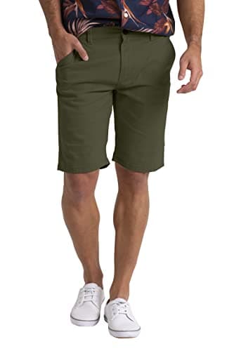 Image of westAce Mens Summer Chino Shorts Slim-fit 9" Classic Cotton Casual Golf Beach Holiday Joggers Essential Half Pant All Waist Size 30W-40W (Olive, 34W)