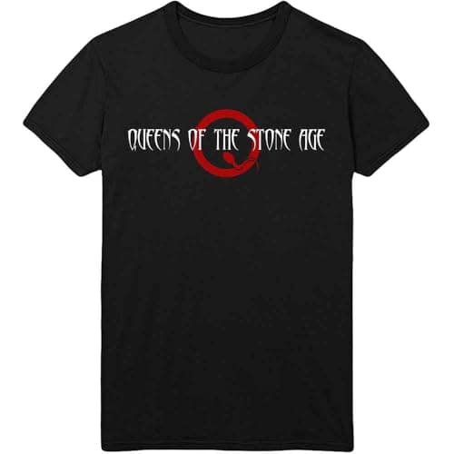 Image of Queens Of The Stone Age T Shirt Text Band Logo Official Mens Black M