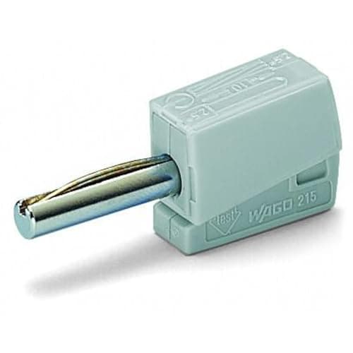 Image of WAGO Banana plug; for socket 4 mm Ø; 2,50 mm²; gray, 215-811 (50 pcs)