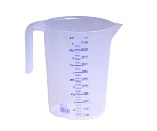 Image of Hünersdorff Transparent measuring jug, Plastic, Transparent/Blue, 5 L