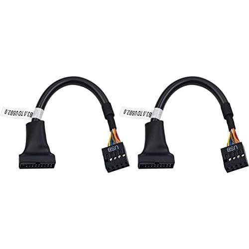 Image of Duttek USB 3.0 Header to USB 2.0,USB 3.0 to USB 2.0 Motherboard Adapter Cable,19 Pin USB3.0 Male to 9 Pin USB2.0 Female Motherboard Cable Adapter Converter 6 inch/15cm (2-Pack)