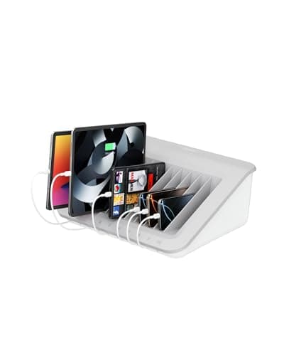 Image of Belkin Charging Station For Laptops with Surge Protector - 10 Device USB Charging Dock for Tablets, Laptops, Chromebooks – Cable Management for Classrooms, Offices, Tech Labs, Shared Spaces, & More