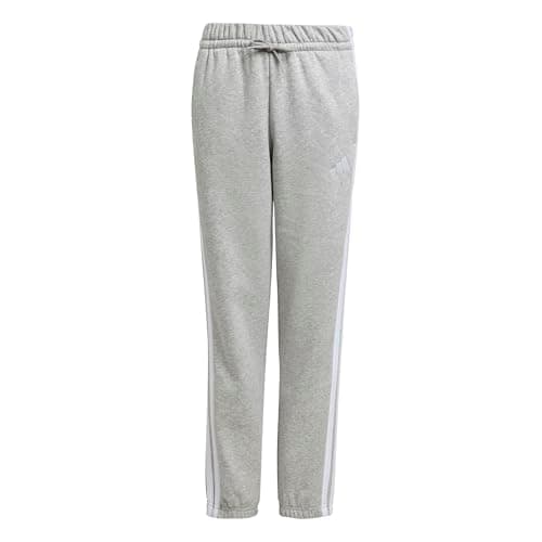 Image of adidas Unisex Kids Essentials 3 Stripes Pants, Medium Grey Heather/White, 9-10 Years
