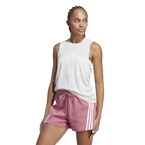Image of adidas womens Future Icons Winners 3.0 Tank Top, Wonder Quartz Melangeangeange/White, S