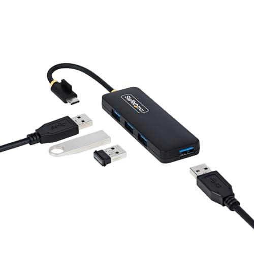 Image of StarTech.com 4-Port USB-A Hub, 5Gbps, Bus Powered, Small Travel Mini Hub, Multi-Port USB 3.0 Splitter, Portable USB Hub