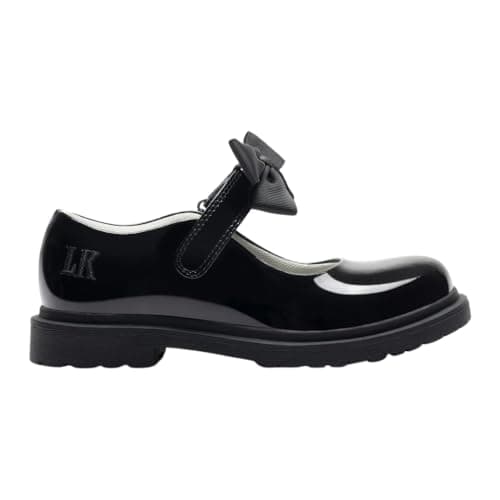 Image of Lelli Kelly Miss LK Mia Black Bow Patent School Shoes (Black, UK Footwear Size System, Little Kid, Women, Numeric, Medium, 9)