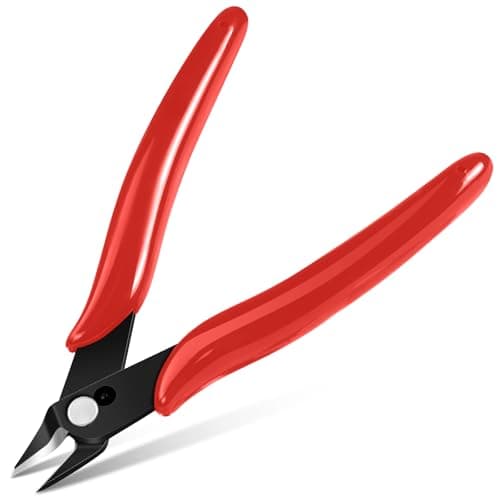 Image of Ainiv 1PCS Micro Wire Cutter, Spring-Loaded Side Cutting Pliers Flush Cutters, Precision Diagonal Cutting Pliers in CRV Steel, Wire Snips for Electrical, Homes, Craft, Jewellery, 3D Print Models-Red