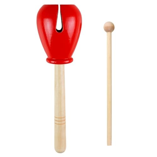 Image of A-Star Wooden Tulip Tone Block with Wooden Beater, Percussion Rhythm Block