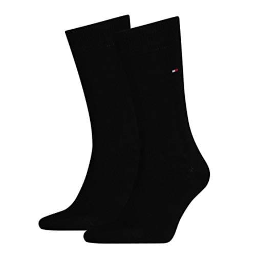 Image of Tommy Hilfiger - Casual Womens Socks - 2 Pack - Womens Clothing - Ladies Socks - Ankle Socks - Signature Embroidered Logo - Black - UK 6 TO 7.5