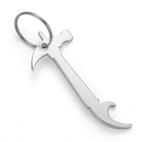 Image of Komonee Hammer Silver Bottle Opener Key Chain Work Tool Car House Key Ring Metal Novelty Gift Keyring
