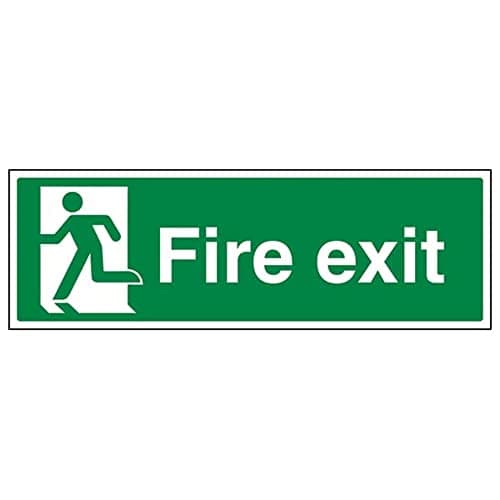Image of Fire Exit - Final Fire Exit Man Left - 300 X 100mm Restickable Safety Sign