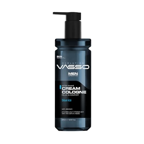 Image of VASSO After Shave Cream Cologne Blue Ice 370ml – Soothing Post Shave Lotion for Men