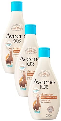 Image of Aveeno Baby Kids Shampoo 250ml | Enriched with Soothing Oat & Shea Butter | Childrens Shampoo Developed for Your Little Superhero | Childrens Toiletries Sets (Pack of 3)