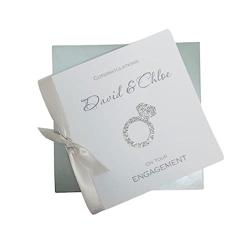 Image of Engagement Card Greeting Card, Personalised Gift for Couple Friends Son Daughter Congratulations - Various Designs (Engagement Ring)