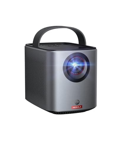 Image of NEBULA Anker Mars 3 Air 1080p Mini Projector, Smart 400 ANSI-Lumen Portable Projector with Google TV, Wi-Fi, Dolby Digital, 2×8W, 150-Inch Picture, Built-In Battery with 2.5-Hour Playtime