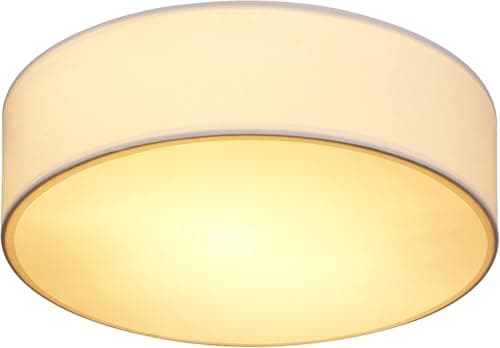 Image of MONZANA® Flush Ceiling Light, Grey Fabric 38cm for 2X E27 Bulb Sockets for LED Bulbs max. 40w, Suitable for Living Room, Kitchen, Bedroom, Home Office, Hallways, Kids Room Ceiling Flush Light