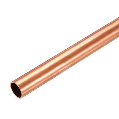 Image of sourcing map Copper Round Tube, 15mm OD x 1mm Wall Thickness x 300mm(11.8") Length Pure Copper Tube Seamless Metal Straight Pipe Tubing for DIY Crafts Industry Construction