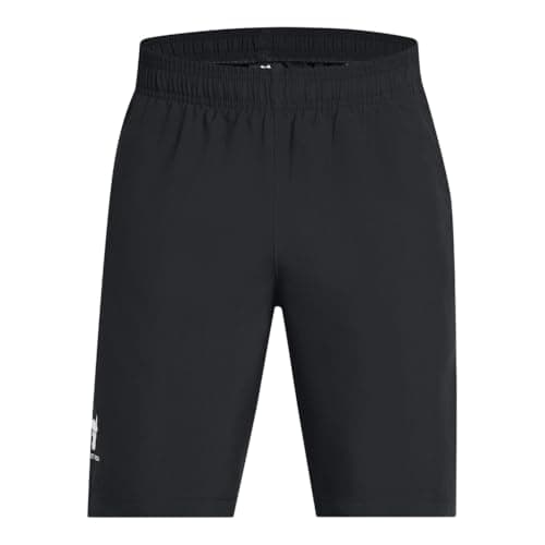 Image of Under Armour boys Project Rock Woven Shorts Shorts, (016) Anthracite / / Black, M