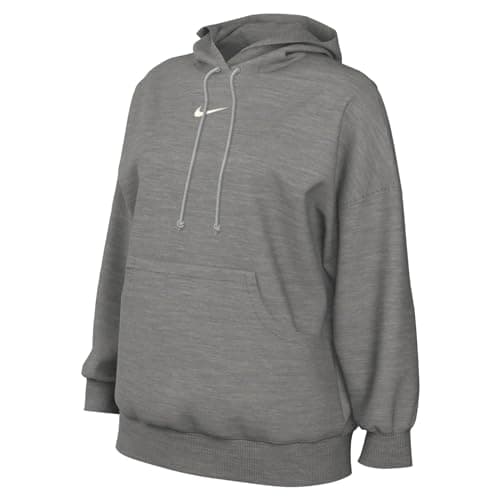 Image of NIKE DQ5860-063 W NSW PHNX FLC OS PO HOODIE Sweatshirt Women's DK GREY HEATHER/SAIL Size XL