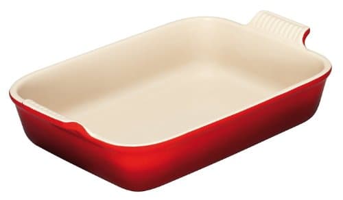 Image of LE CREUSET 32 cm Stoneware Deep Rectangular Dish, Cerise