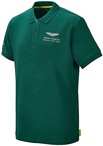 Image of Aston Martin F1 Sebastian Vettel Driver Green Mens Polo Shirt AM21KPO06