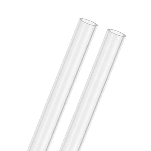 Image of M METERXITY 2-Pack Clear Rigid Acrylic Pipe, 12mm[0.47"] ID x 16mm[0.63"] OD Plastic Round Tube for Water Cooling System/Lamps/Fountains/Aquariums/Display Stand, Acrylic Tubing [305mm/12IN]