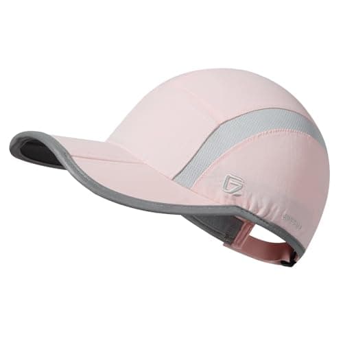 Image of GADIEMKENSD Quick Dry Sports Hat Lightweight Breathable Soft Outdoor Run Cap (Folding Series, Light Pink)